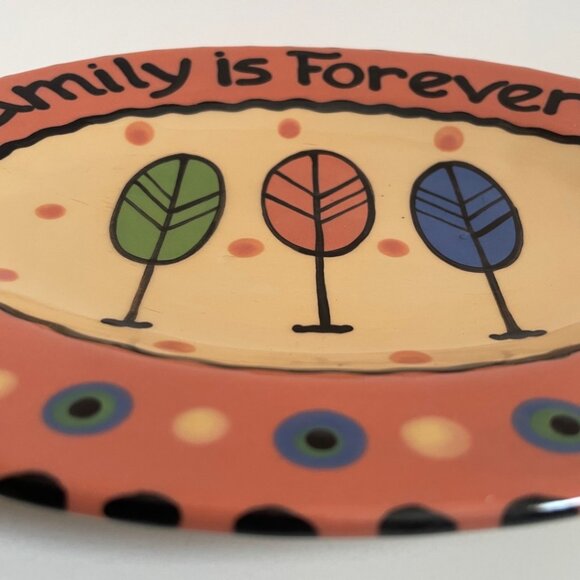 “Family is Forever” Hand-Painted Ceramic Plate - Picture 3 of 8